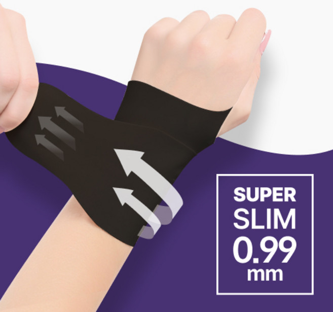 미미크루 슬림 손목보호대 압박 초경량, FREE, 블랙, 1개