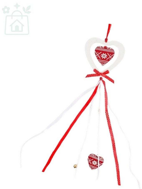 루다스 파티장식 벽걸이장식 원목 하트리본 80cm