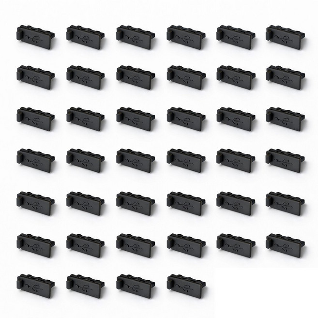 티놀지 USB 충전 단자 포트 먼지마개 보호캡 실리콘, 40개, T-DC-USB-B