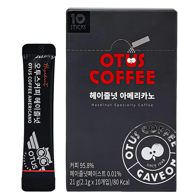오투스커피 헤이즐넛 아메리카노, 2.1g, 1개, 10개입