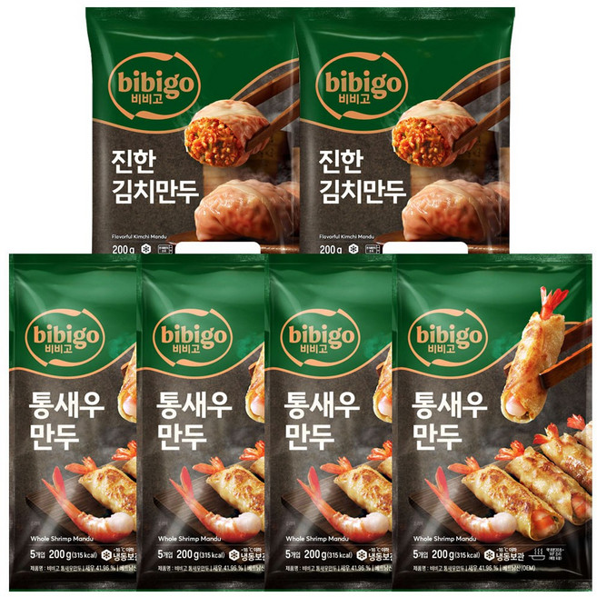 비비고만두(통새우만두 200g 4 +진한김치만두 200g 2), 1개