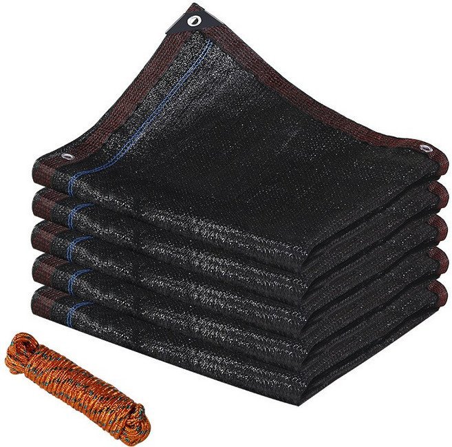 Holotap 햇빛 차광막 사면봉재 흑색 95% 옥상 자외선차단, 블랙