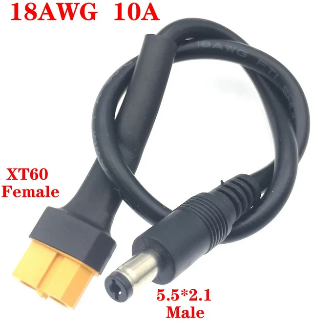 1개 10A 초연성 XT60 플러그 남성 여성 커넥터에서 DC 5525/DC5521 전원 케이블로 연결 멀티로터 현장 수리, 04 60female-5521male
