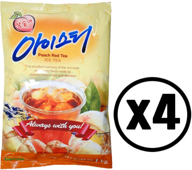 대호 복숭아아이스티 1kg x 4봉, 1개입, 4개