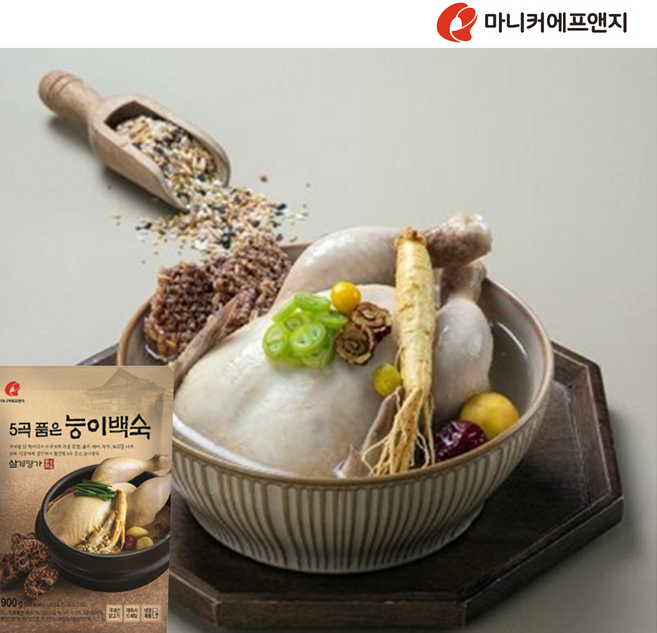 [정연푸드] 마니커에프앤지 5곡품은 능이백숙 (냉장), 2개, 900g