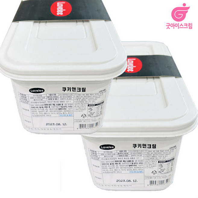 라벨리 프리미엄 4리터 쿠키앤크림, 2개, 4L