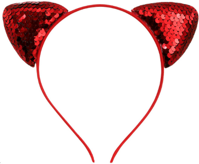 스팡클 고양이머리띠, 1개, 레드