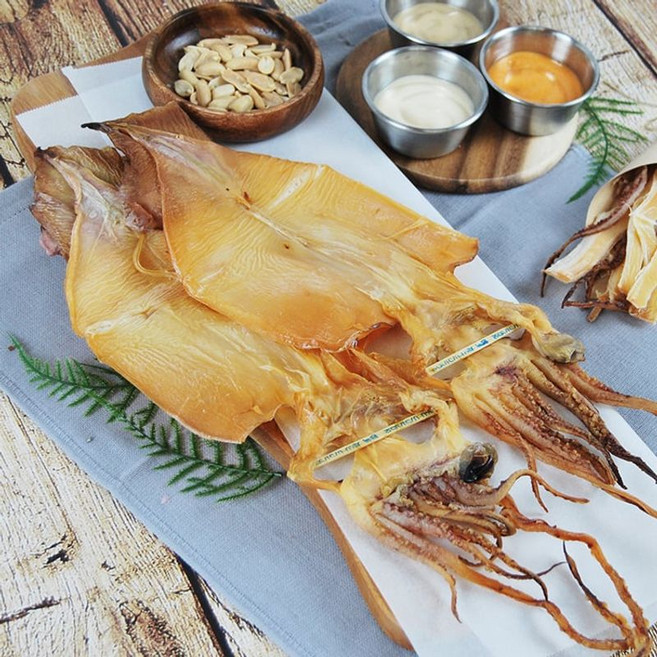 어부예찬 국내산 촉촉오징어 왕특대 8미(2미X4봉)+오징어채 1봉(50g), 1세트