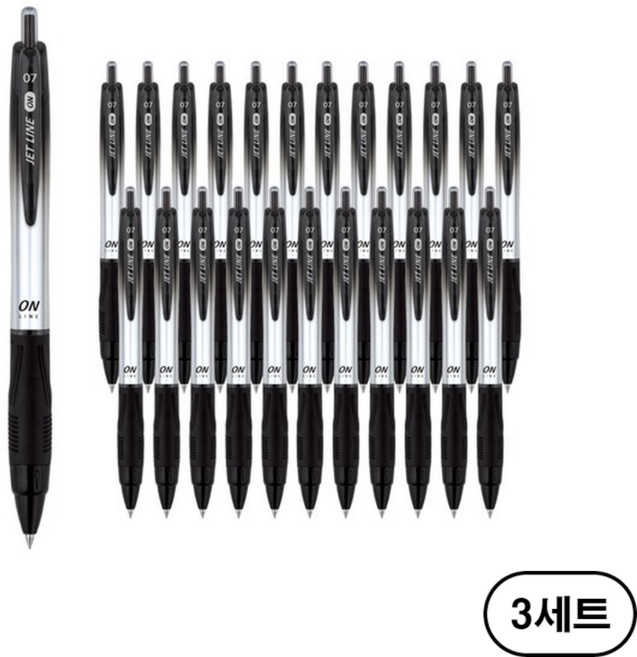 자바펜 제트라인ON 0.7mm, 블랙(Black), 72개