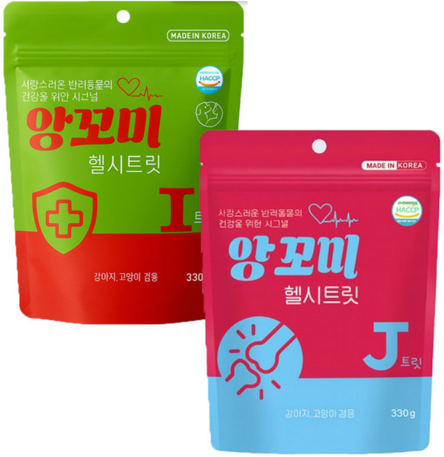 앙꼬미 헬씨트릿 강아지 고양이 겸용 영양제 J트릿 뼈관절 1개 + I트릿 면역 1개, 1세트, 종합영양제, 660g