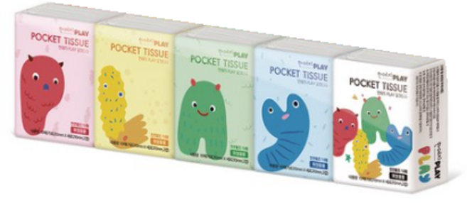 한예지 PLAY 포켓티슈 5종 아이용 여행용티슈 미니티슈, 10매, 90개