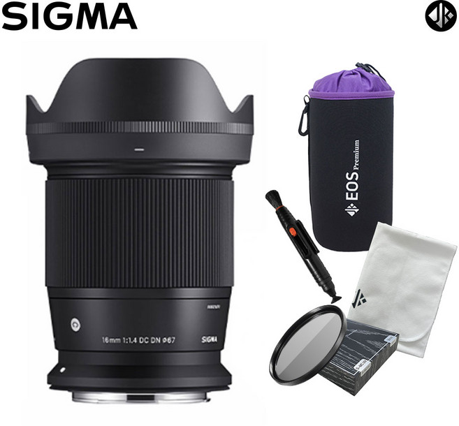 [포토리뷰이벤트] 시그마 C 16mm F1.4 DC DN 캐논 RF용 + (MECO MC필터+방수파우치+렌즈 클리닝펜+포켓융) _WJK
