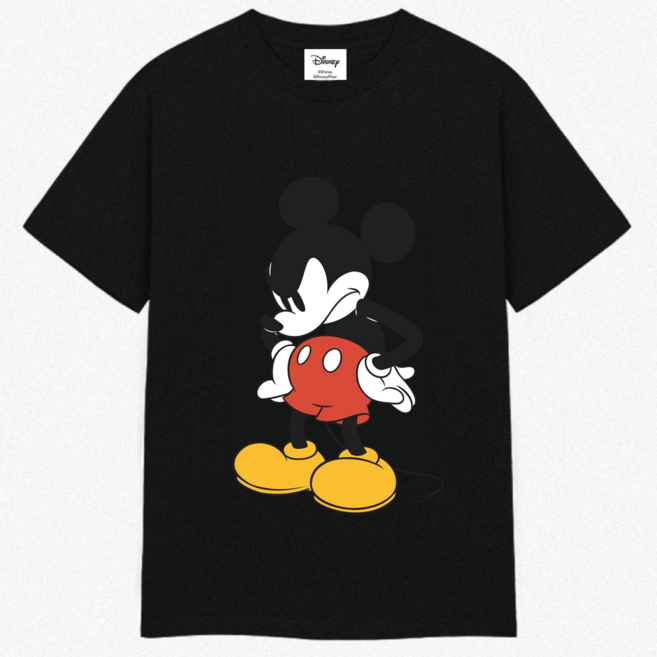 [디즈니 정품] 남녀공용 앵그리 미키 오버핏 반팔티셔츠 2colors 커플티