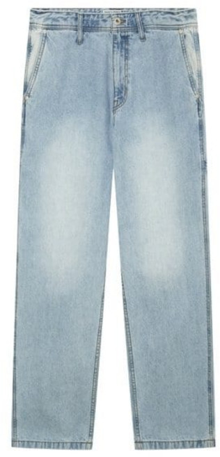 헤지스 남성용 릴렉스 워싱 스트레치 카펜터 데님 면 팬츠