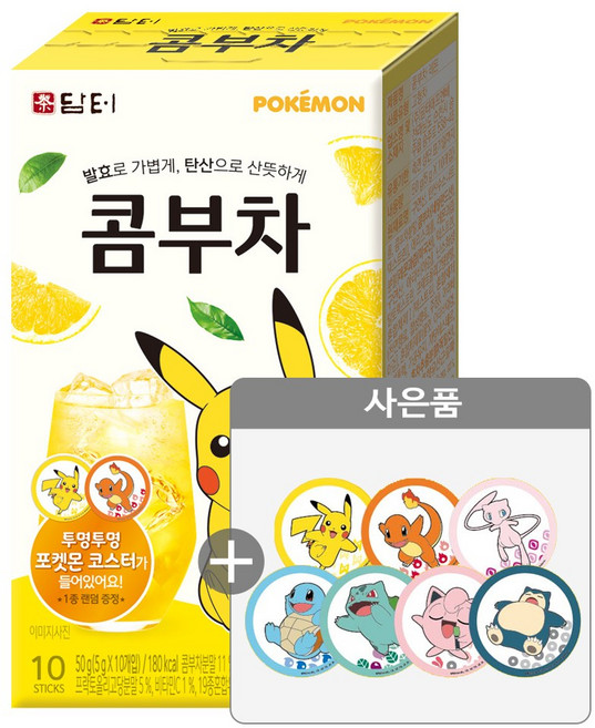 담터 콤부차 레몬 포켓몬스터 피카츄 5g, 10개입, 1개