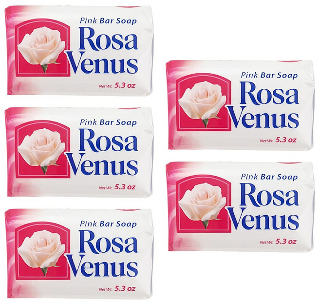 라코로나 로사비너스 목욕비누 장미향, 5개, 핑크