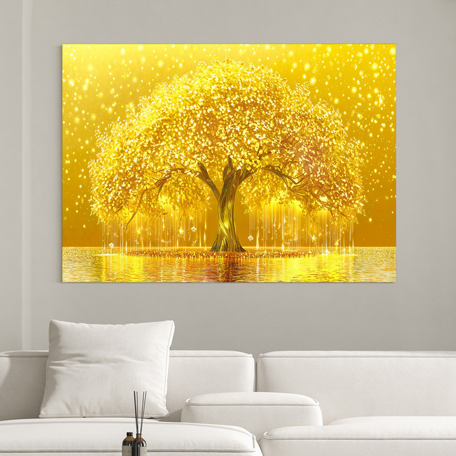 [인메이블] 돈들어오는 골드 황금 돈나무 액자 10종 거실 복도 인테리어 그림 개업 집들이 선물, 02.AGD-황금별나무
