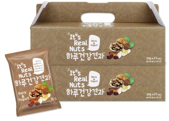 [리얼넛츠]하루건강견과 베리앤요거트 2박스 박스당 20g25봉/총 50봉, 20g, 2개
