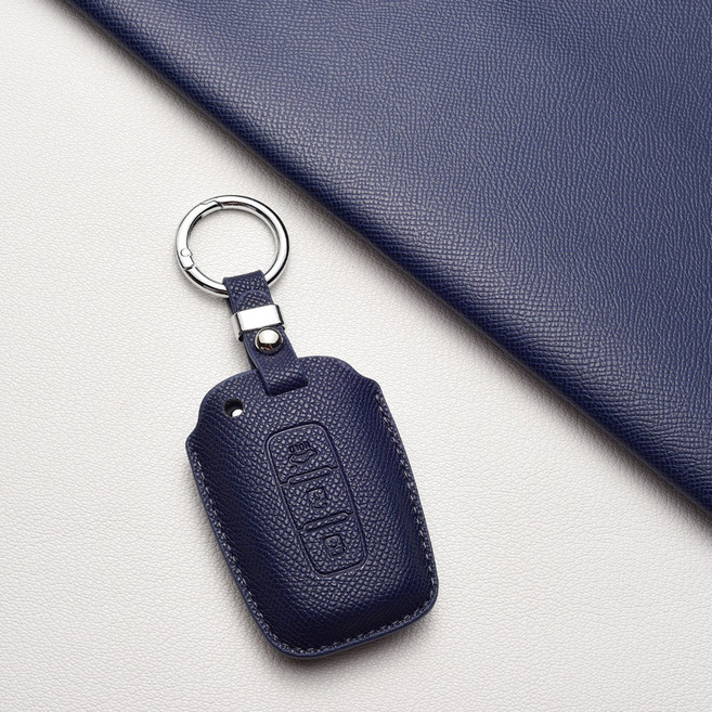 현대/기아 전용 키커버 - 손바닥 라인 방스크래치 케이스 벨로스터 베라크루즈 싼타페CM 신형 액센트 모닝 레이 등 다양한 차종 정밀 호환, D3 타입(3버튼), 다크 네이비