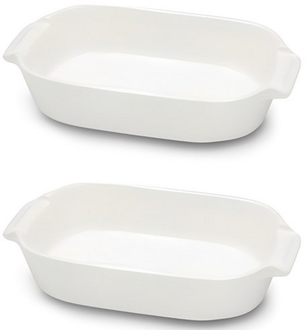 라임올리브 직사각 오븐 그라탕기, 화이트, 2개