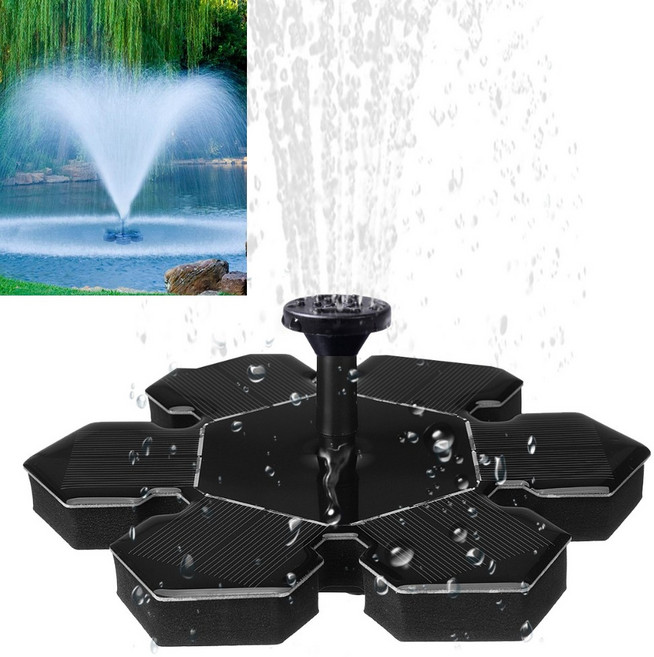 컴위즈 태양광 분수대 연못 분수 정원꾸미기 태양열 야외정원 펌프, 1개