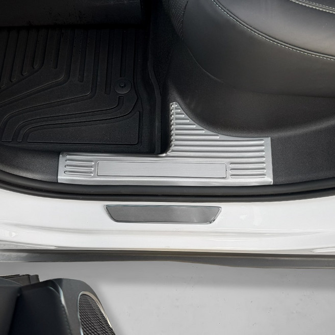 카스타 호환 씨라이언 7 도어 스커프 커버 악세사리 용품, (내부 몰딩-실버) 도어스커프 커버