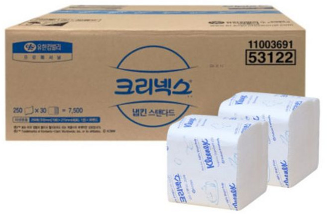 크리넥스 냅킨 스탠다드 250매 hyo*76785VL, 본상품선택, 1개