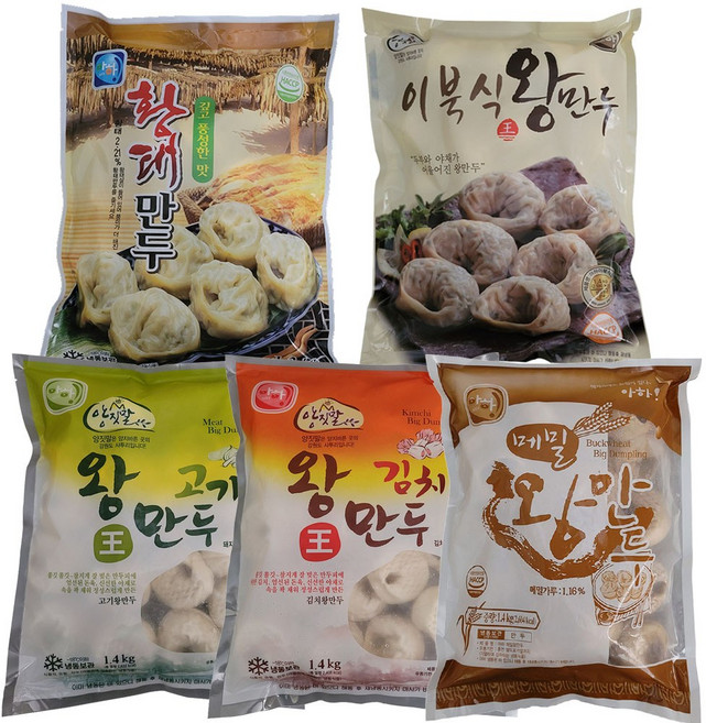 전문점용 왕만두 5종택1 (고기/김치/이북식/메밀/황태), 이북식왕만두 1.4kg 1봉, 1개, 1.4kg