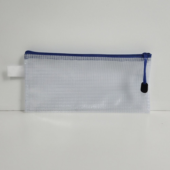 B6 소품파우치 12매세트 납작 지퍼 문구 사무용 방수 투명파우치 보관, 단품, 1세트