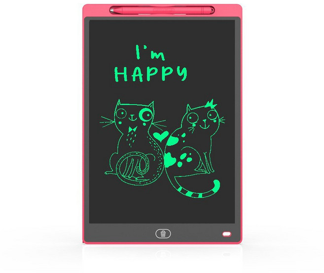 液晶寫字板8.5/12/16寸兒童早教塗鴉繪畫板學習手寫板LCD電子畫板, 1個, 10寸款-紅色-單屏高亮