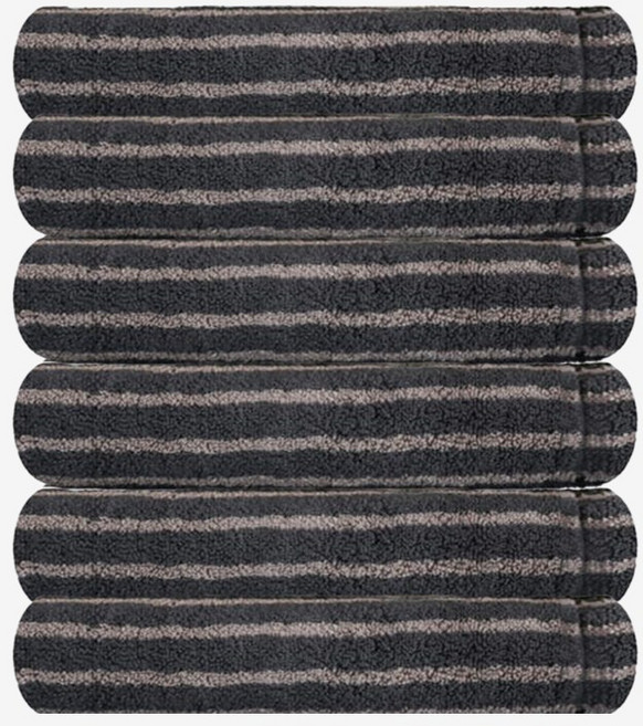 송월타올 호텔컬렉션 스트라이프솔리드44 코마사 30수 (6매), 6개, 회색