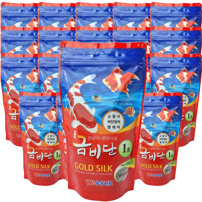 금비단 골드실크 금붕어 잉어 사료 작은 입자 1호, 20개, 120g