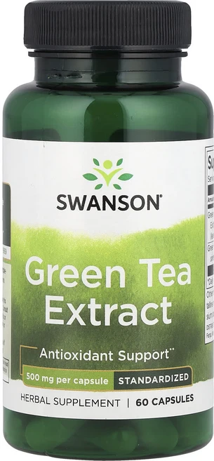 Swanson 녹차 추출물 500mg 캡슐 60정, 1개 - 쿠팡