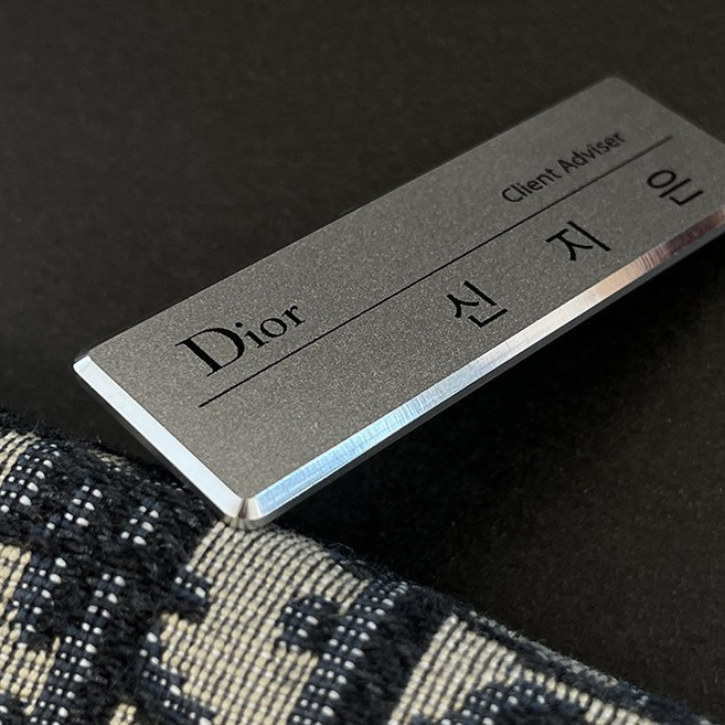 아더오더 명찰 특수인쇄 주문제작 엣지 금속 아크릴 이름표, 옷핀집게, 1개, 선택02.엣지_실버_70x20mm