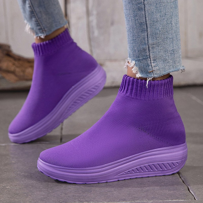 여성 운동화 앵클 니트 삭스 스니커즈 발편안 슬립온