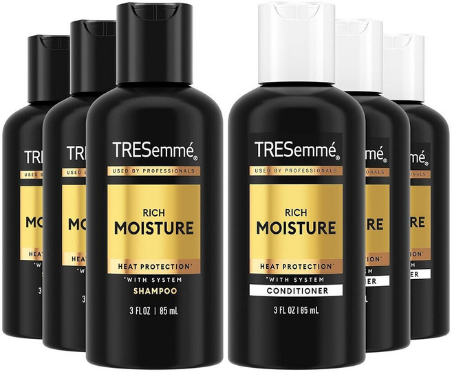 TRESemme 모이스처 리치 샴푸 및 컨디셔너 3 액량 온스 듀오 세트 휴대용, 3 Fl Oz (6개)