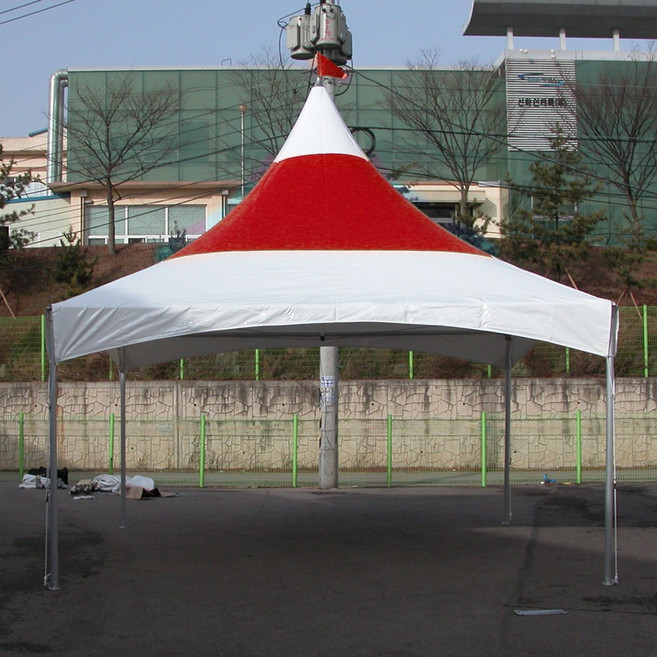 (주)한국캐노피 몽골천막 4m x 2m 몽골텐트 행사천막 고정천막 행사용천막, 4mx2m 몽골천막 백관골조+투명(120cm) 벽면