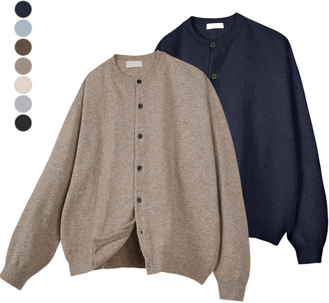 [오버나인] 남자 남성 남녀공용 루즈핏 프리 단추 니트 가디건