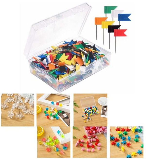 키밍 예쁜 압정 모음 100pcs 푸시 핀 지도 표시 문서 dks+2684aO