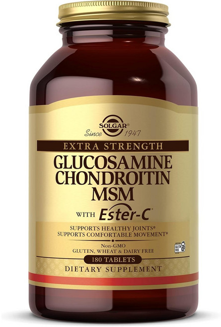 SOLGAR 無麩質葡萄糖胺軟骨素MSM保健錠, 180顆, 1罐