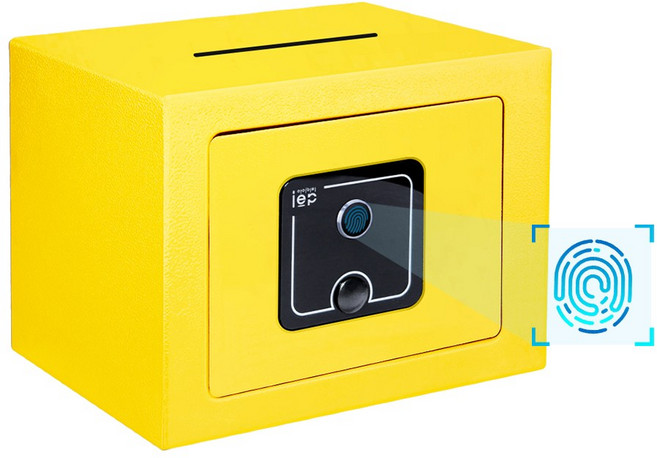 아이이피 i3000PLUS 자동개폐 지문인식 미니금고 저금통 투입식금고, i3000PLUS_옐로우