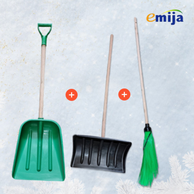 [미성종합자재] 눈삽 넉가래 도로비 3종세트 제설용품 폭설 겨울 제설도구, 1개