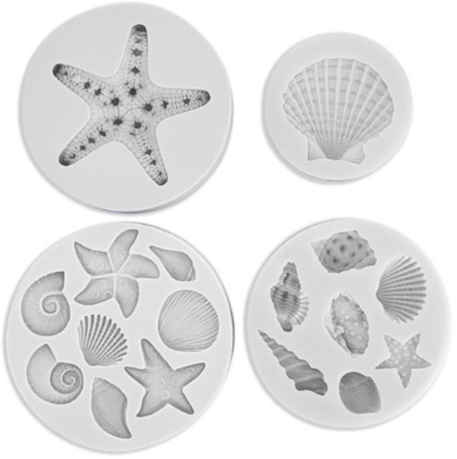 수제몰드 - 불가사리 조개 실리콘몰드 (선택), 조개 1구
