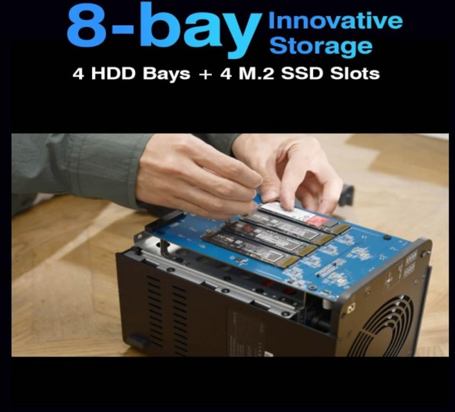 TERRAMASTER D8 하이브리드 HDD NVMe 인클로저 USB 3.2 Gen 10Gbps 타입 C 8베이 스토리지 (디스크 미포함), 01 없음