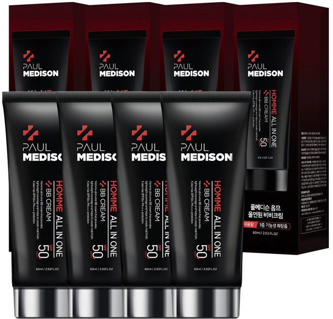 폴메디슨 옴므 올인원 비비크림 SPF 50+ PA+++ 60ml, 4개