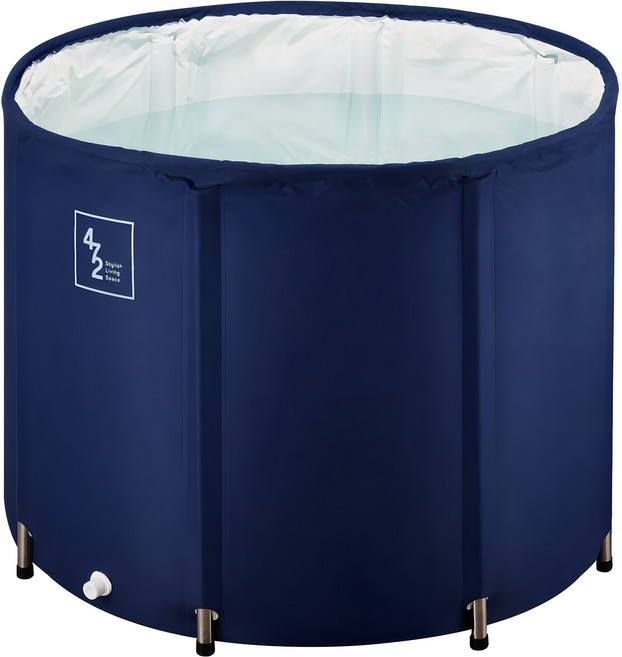 샵472 한번에 폴딩 접이식 무조립 이동식 원터치 욕조 초대형 스테인레스 봉 지름, 다크블루, 1개