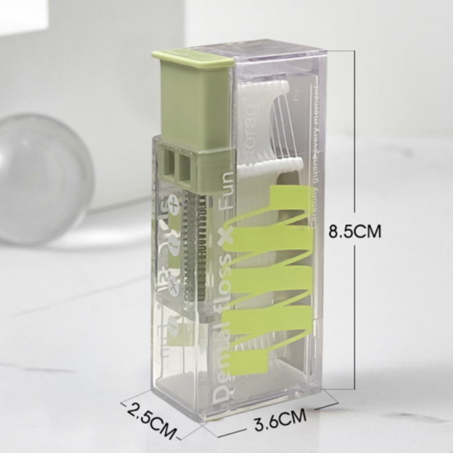 롤링페이퍼 일회용치실 디스펜서 휴대용 치실케이스, 1개, 10개입, 그린