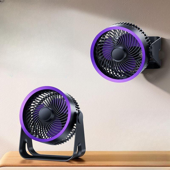 책상용 미니 냉풍기 저소음 USB충전 휴대용 쿨러, 기본, 퍼플 24시간 지속