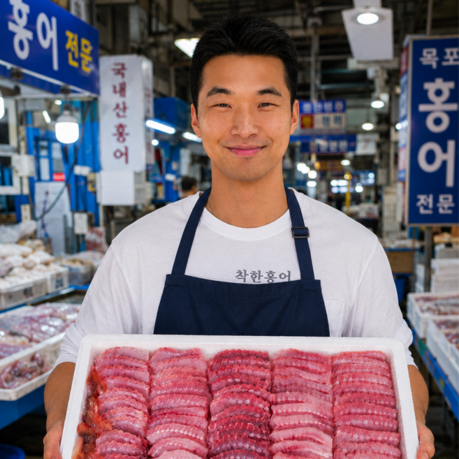 [착한수산] 산지직송 국산 홍어 목포홍어 흑산도홍어 삭힌홍어, 1개, 목포홍어 250g(삭힘 중)