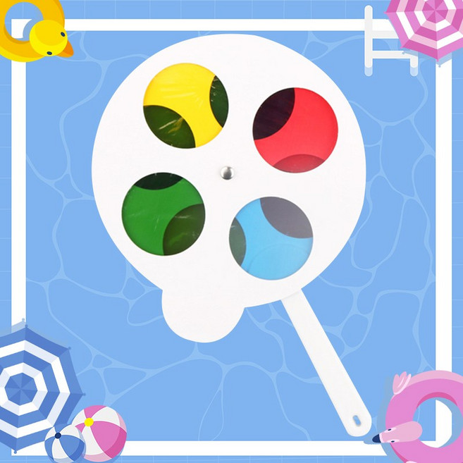 여름 부채 만들기 75종 / DIY 과일 수박 사과 교육용 민화 조개 꽃모양 그리기 안전교육, 1세트, 색깔놀이부채만들기